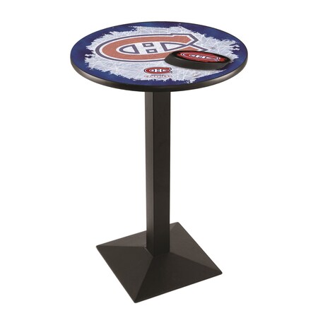 Holland Bar Stool Co 42" Blk Wrinkle Montreal Canadiens Pub Table, 36" dia. Top L217B4236MonCan-D2